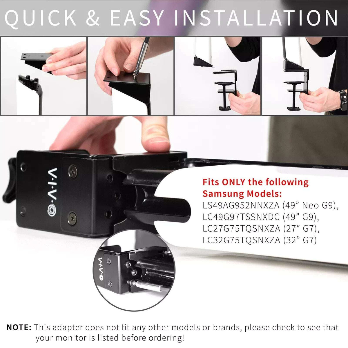VIVO Desk Clamp Adapter Designed for Samsung G7 & G9 OEM Monitor Stands
