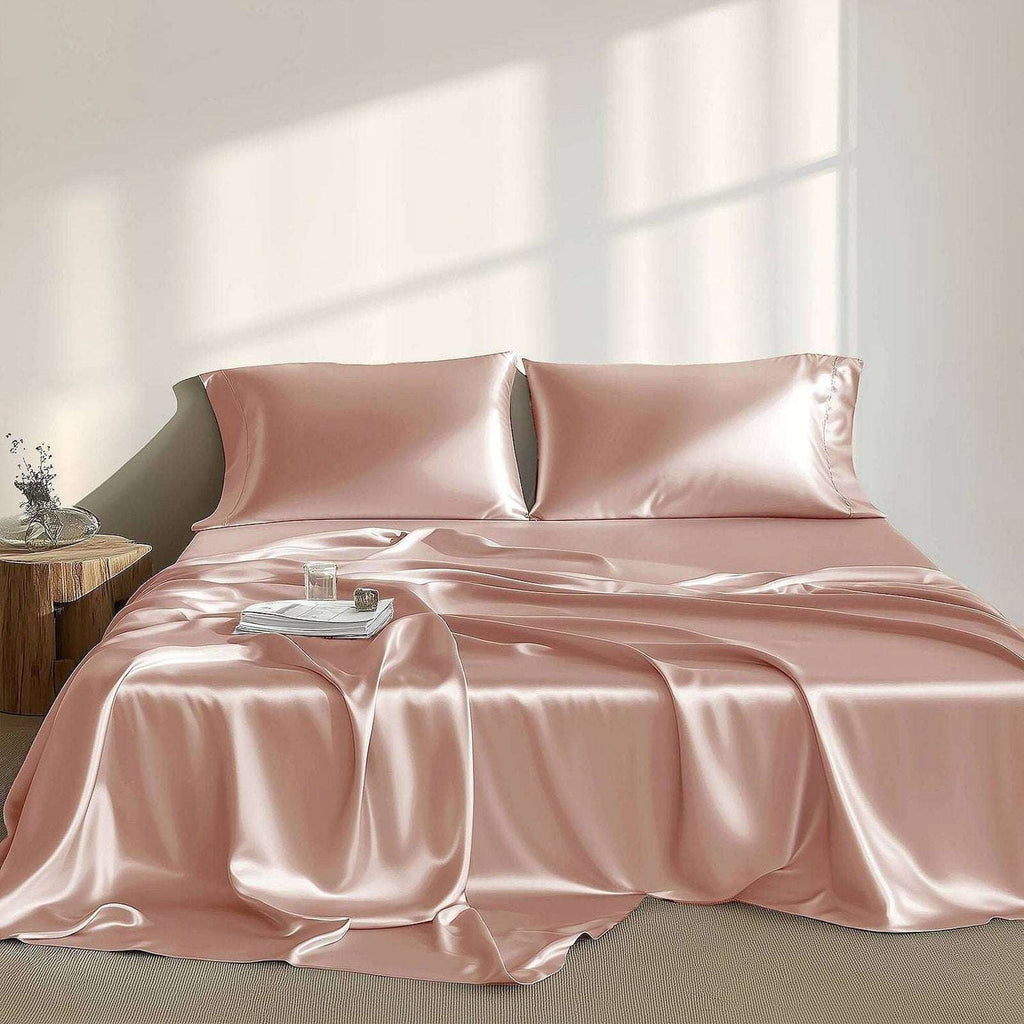 Madison Park 6PC Satin Cal King Sheet Set in Blush Pink GREAT for Skin & Hair