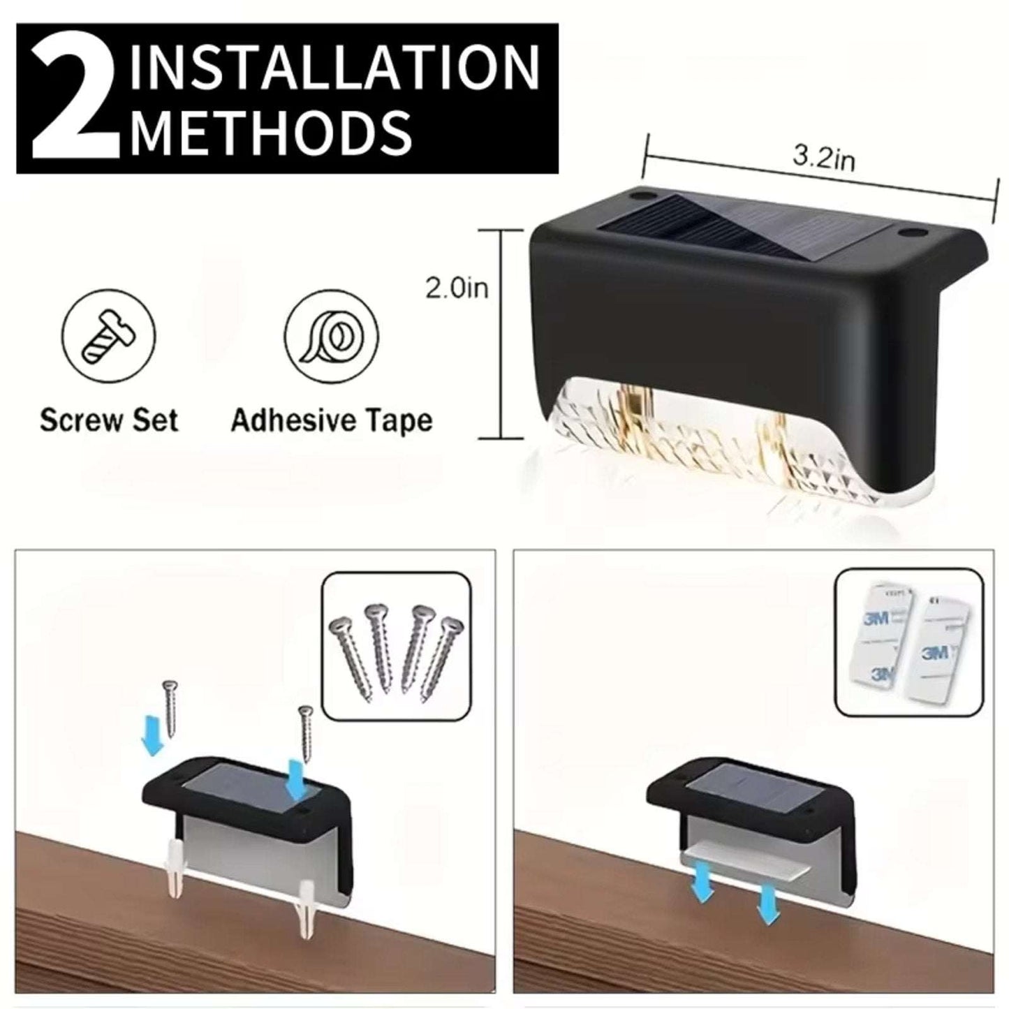 10x Solar Deck Lights Outdoor Step Lights LED Fence Stair Lights for Garden Yard