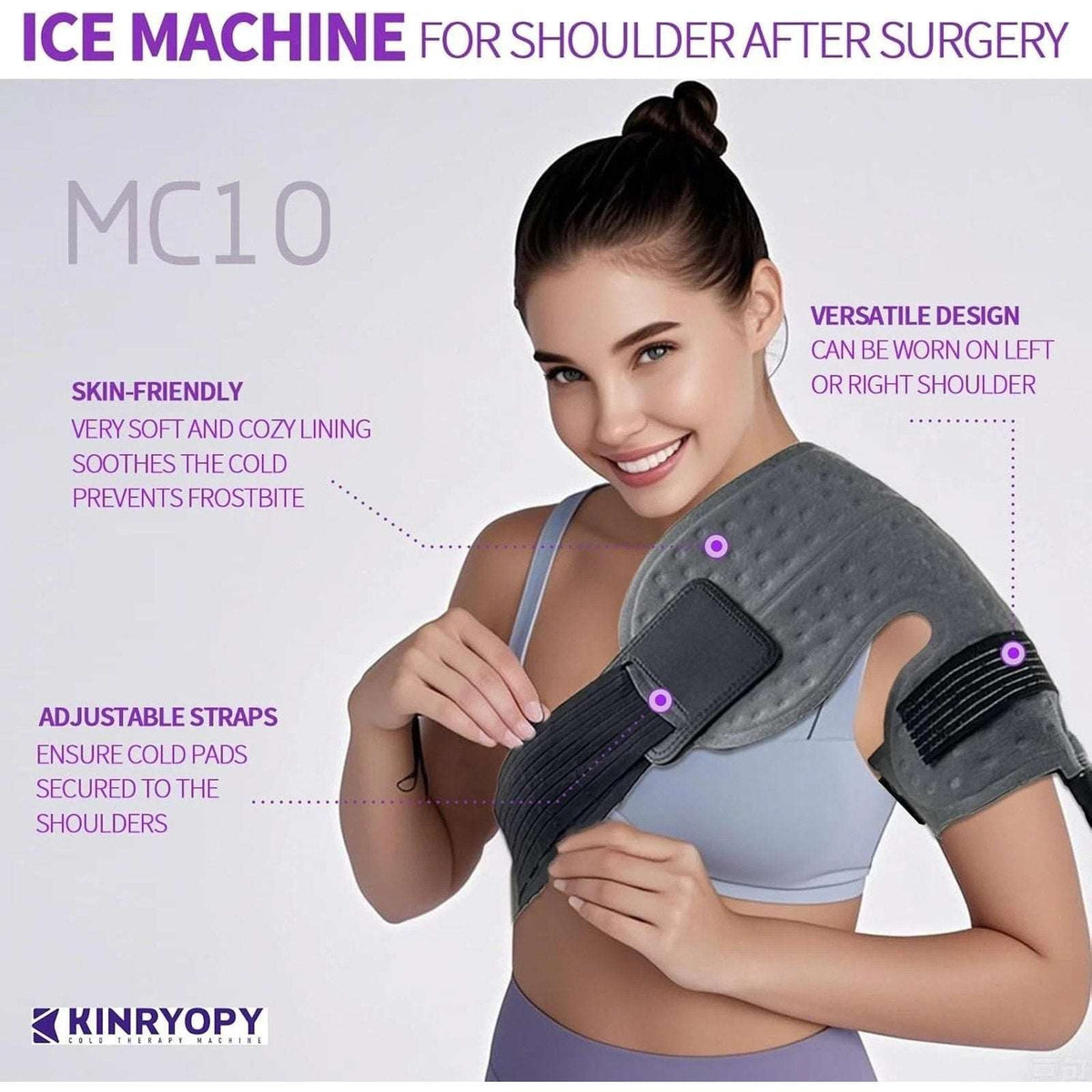 Kinryopy Shoulder Cold Therapy Machine Programmable Timer Portable Ice System