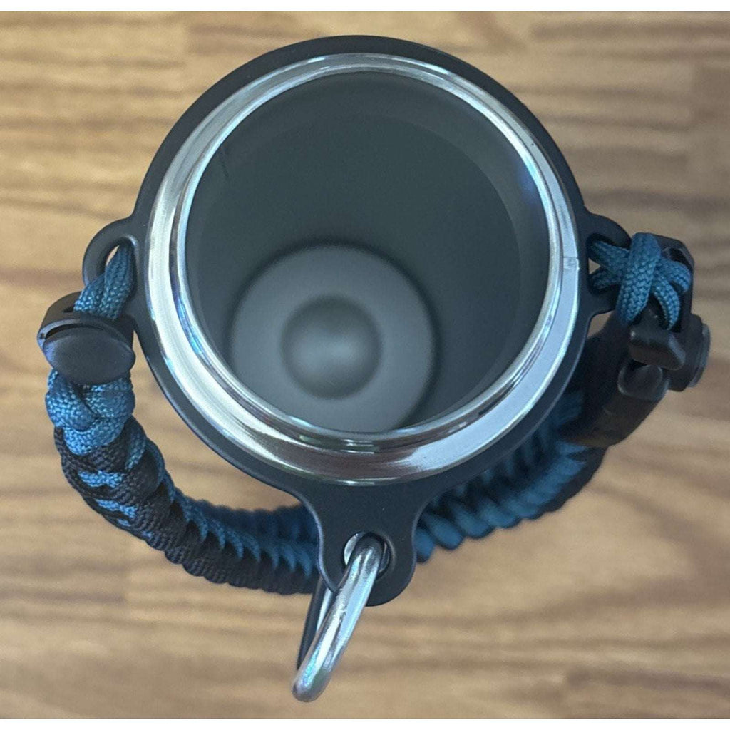 Trebo 32oz Water Bottle Insulated 3 Lids, Paracord, Carabiner, Compass & Whistle