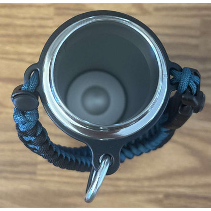 Trebo 32oz Water Bottle Insulated 3 Lids, Paracord, Carabiner, Compass & Whistle