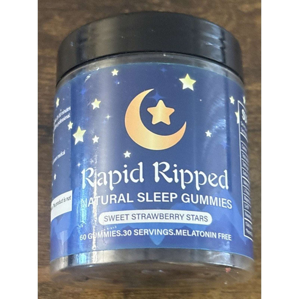 Rapid Ripped Natural Sleep Melatonin Free Gummy 60 Gummies Exp 4/27 Strawberry