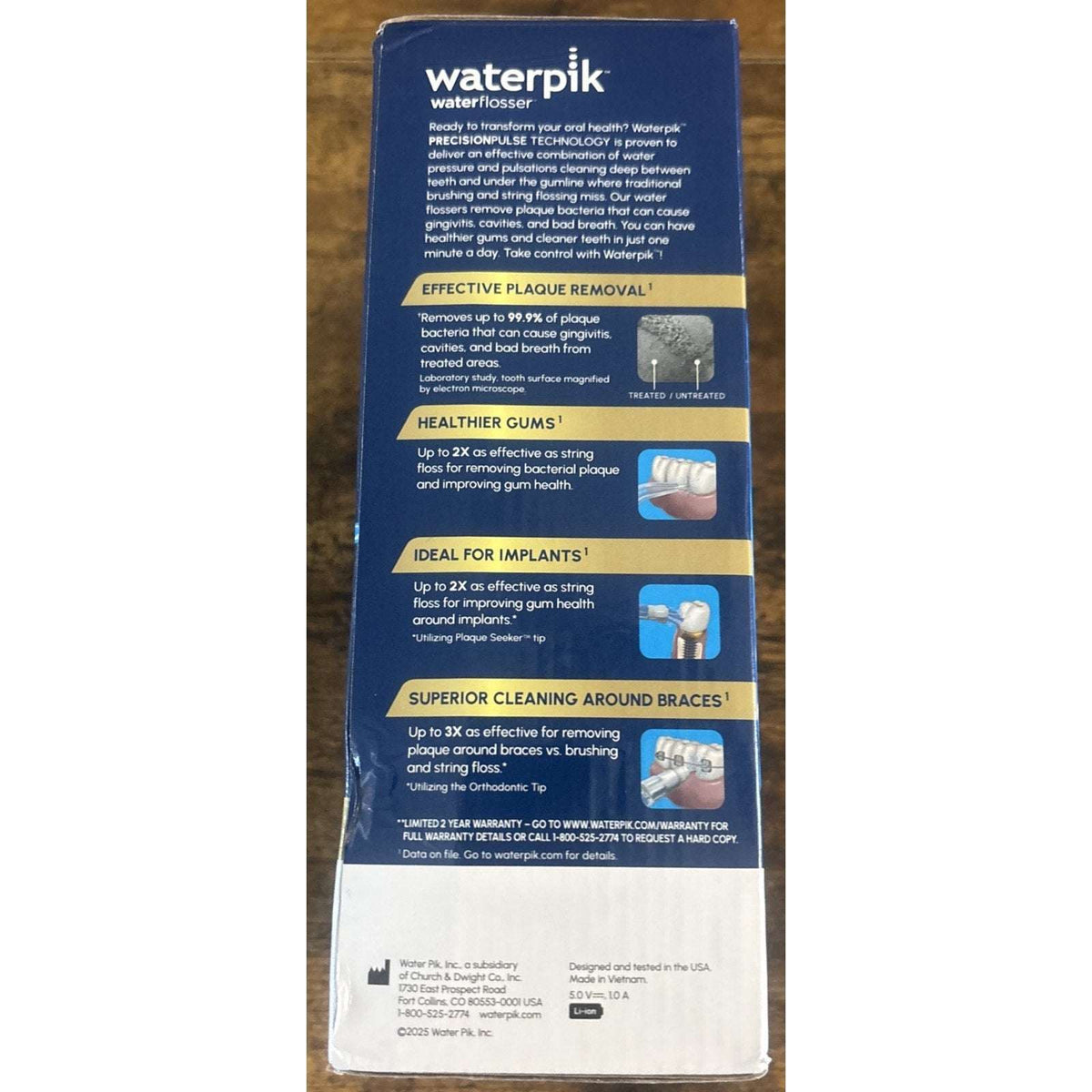 Waterpik Cordless Advanced 2.0 Water Flosser WHITE Rechargeable - WP580CD NEW