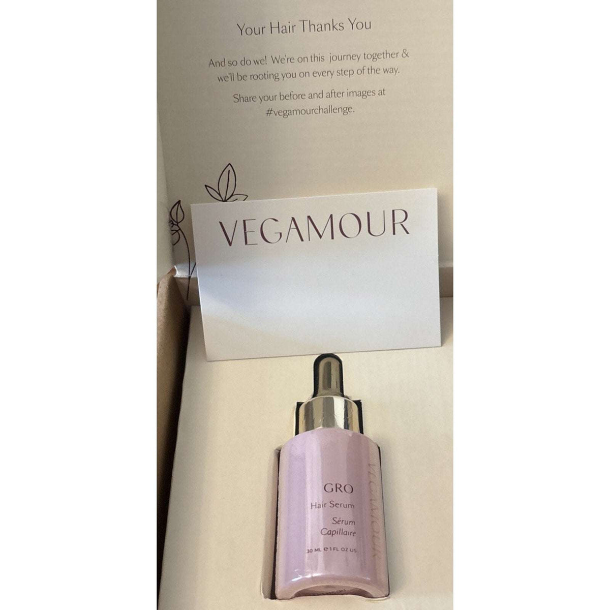 NEW Vegamour GRO Hair Serum for Thinning Hair 30ML / 1floz Fuller Healthier Hair