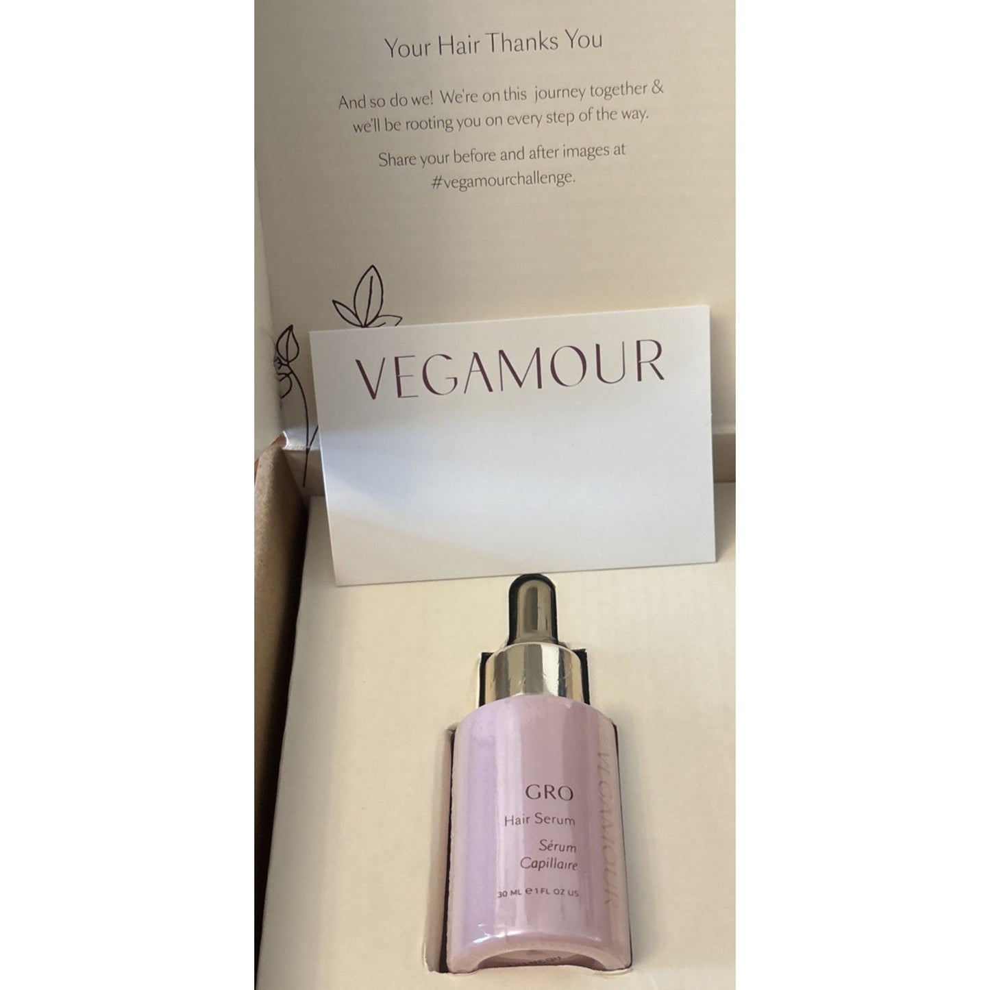 NEW Vegamour GRO Hair Serum for Thinning Hair 30ML / 1floz Fuller Healthier Hair