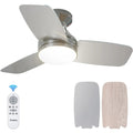 Amico 30 inch Low Profile Ceiling Fan with Lights & Remote Flush Mount 3-Blade