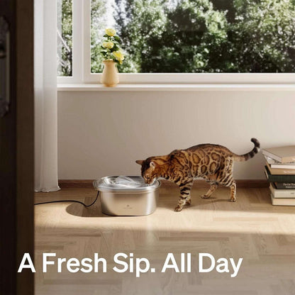 PETLIBRO 101oz/3L Stainless Steel Cat Automatic Water Fountain + Filters Dog Pet