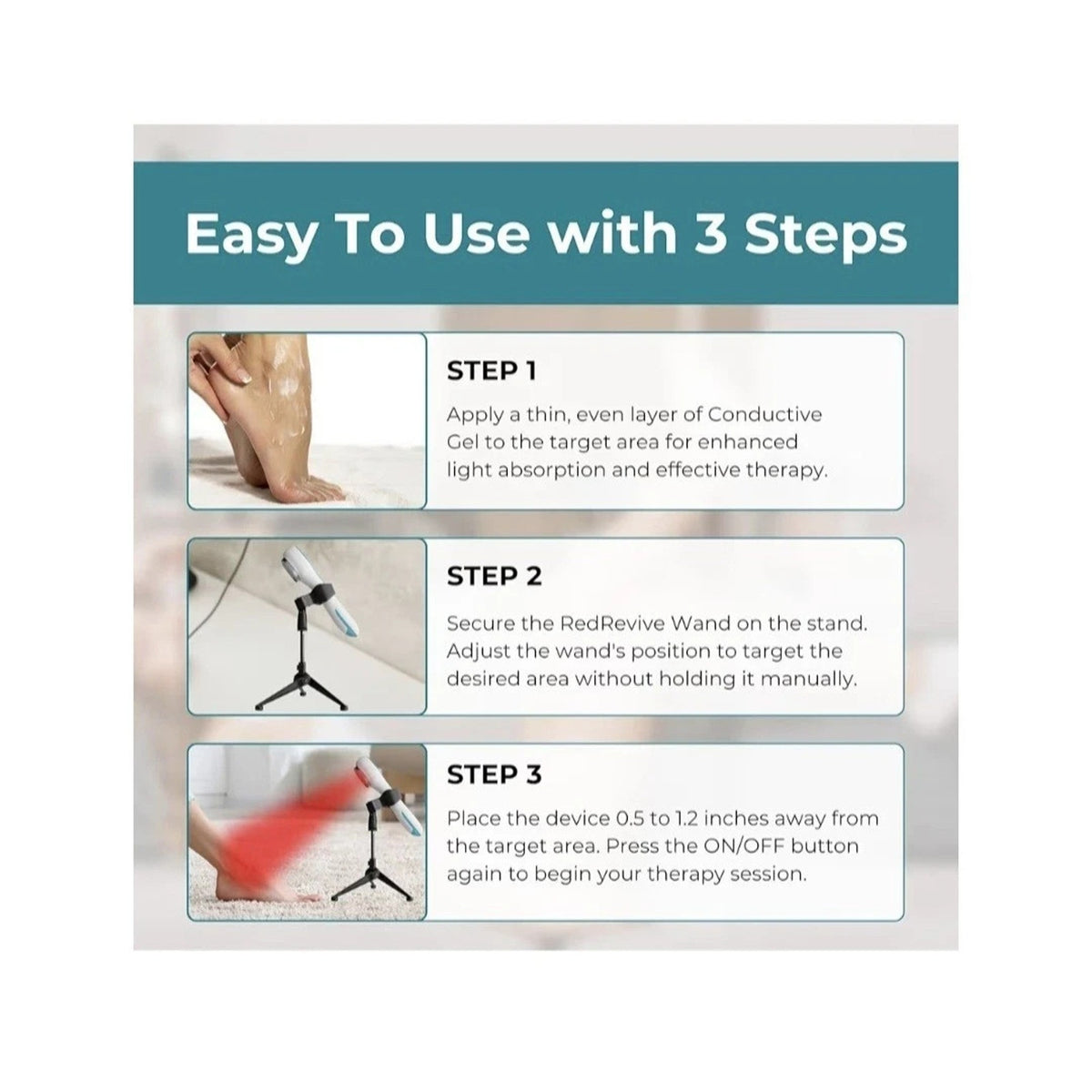 Norelie RedRevive Cold Laser Therapy Wand, Stand & Conductive Gel Bundle Set NEW