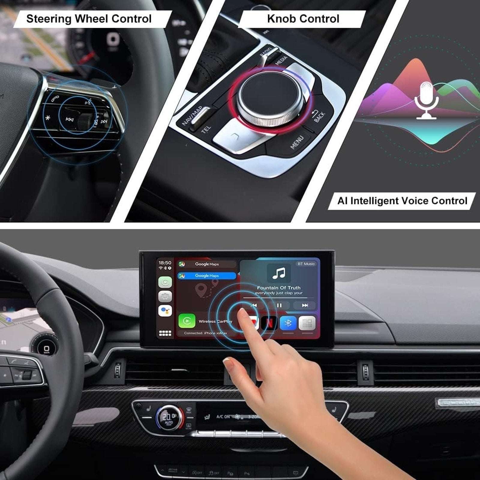MMB PLUS 3rd Multimedia Wireless CarPlay Android 11 AI Video Box 4+64GB HDMI Out
