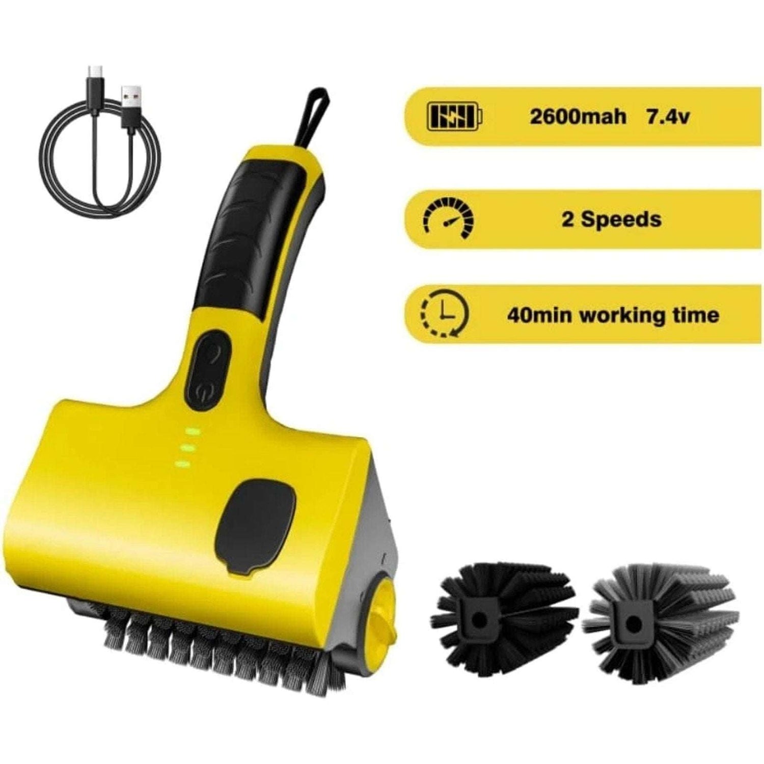 Rechargeable Electric Grill Brush Scrubber Cordless Sprayer 360° Rotary Cleaner