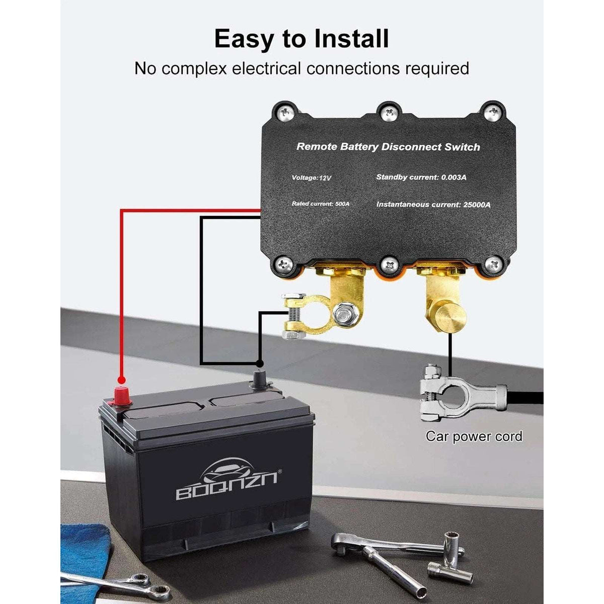 500A Remote Battery Disconnect Kill Switch 12V for Car Truck RV Heavy Duty Kit