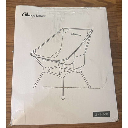 MOON LENCE PORTABLE FOLDING Beach Camping Lawn CHAIRS W/ SIDE POCKETS, SET OF 2