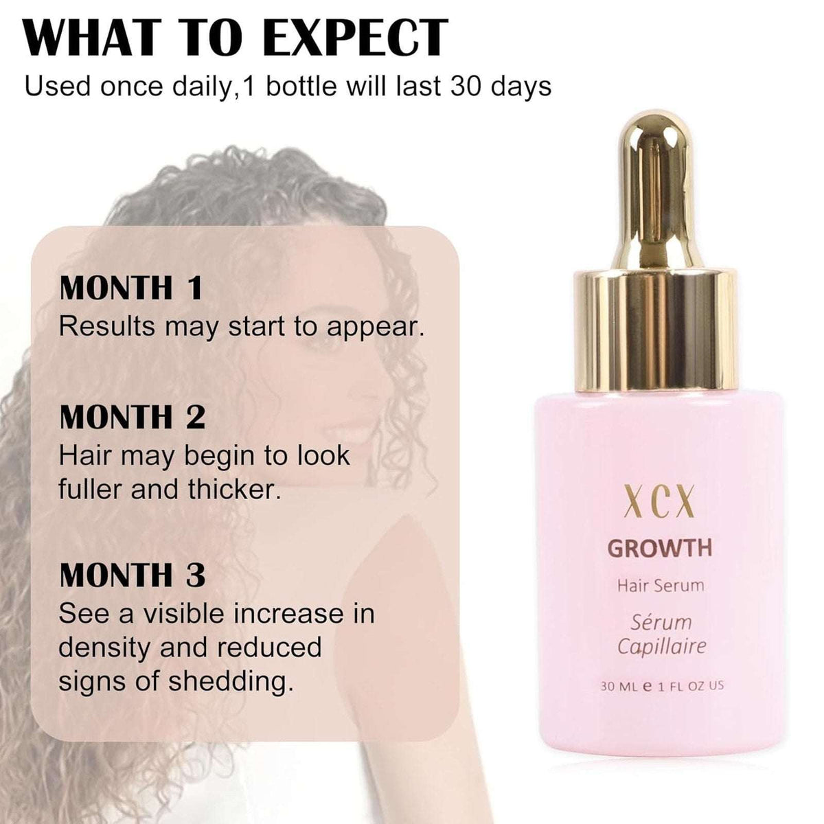 XCX Vegan Hair Growth Serum - Natural Hair Regrowth and Hair Loss Treatment