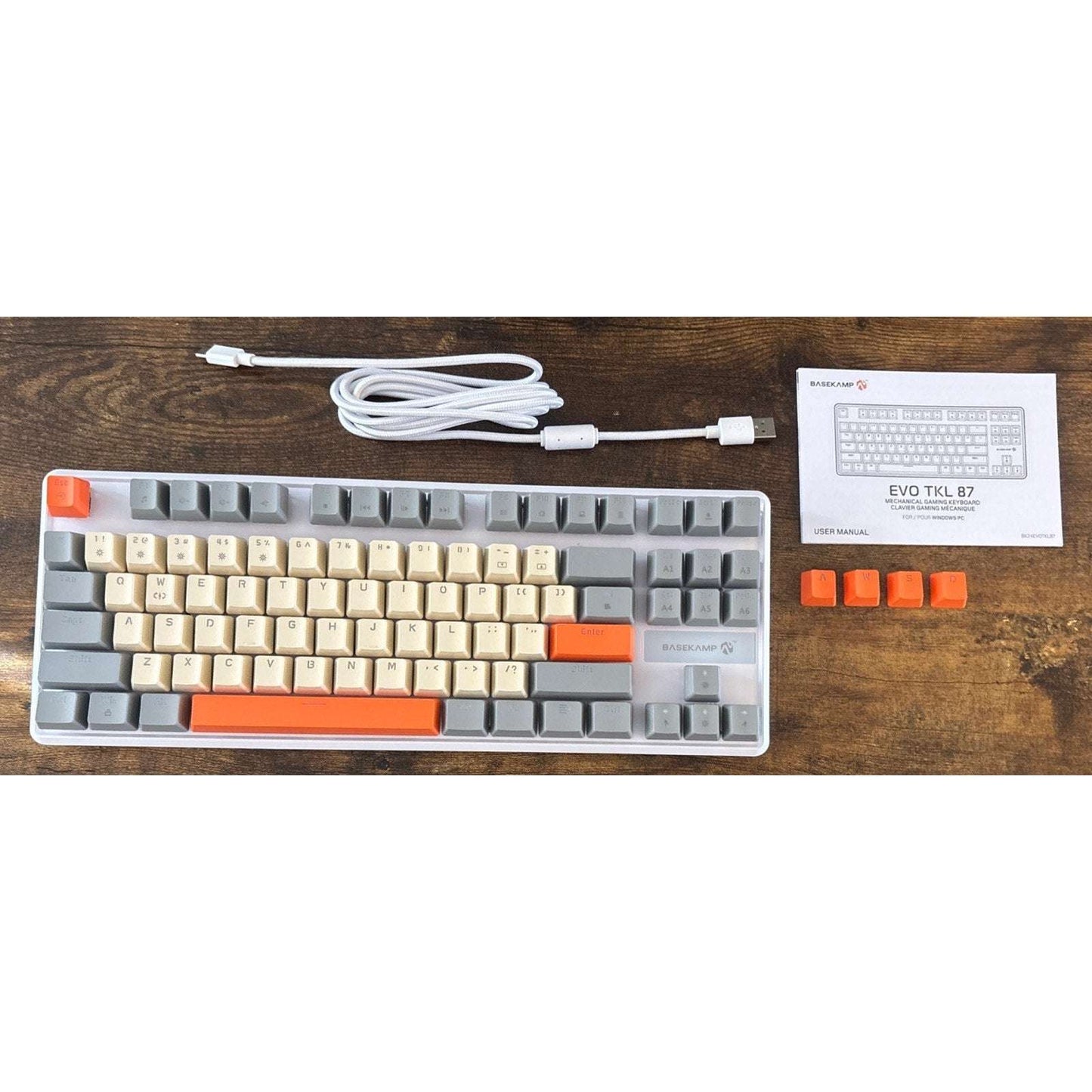 Retro EVO TKL 87 Mechanical Gaming Keyboard w Linear Switches Rainbow Lighting E