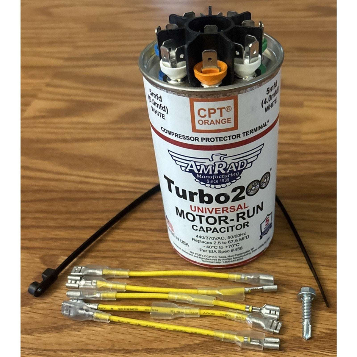 NEW Turbo 200 Motor Run Capacitor Amrad Universal 2.5-67.5 MFD Capacitor