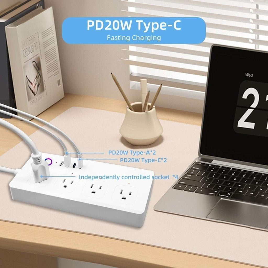 Matter Power Strip Surge Protector, USB C 20W, APP Control Alexa, Apple, SmartTh