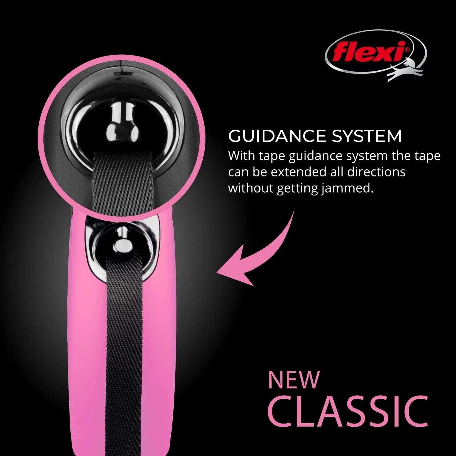 FLEXI New Classic Tape Retractable Dog Leash XS XSmall Pink 10ft Up to 26lbs
