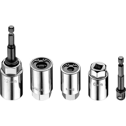 6PC METRIC Stud Remover Set 6mm 8mm 10mm 12mm w/ Impact Socket Adapter & Case