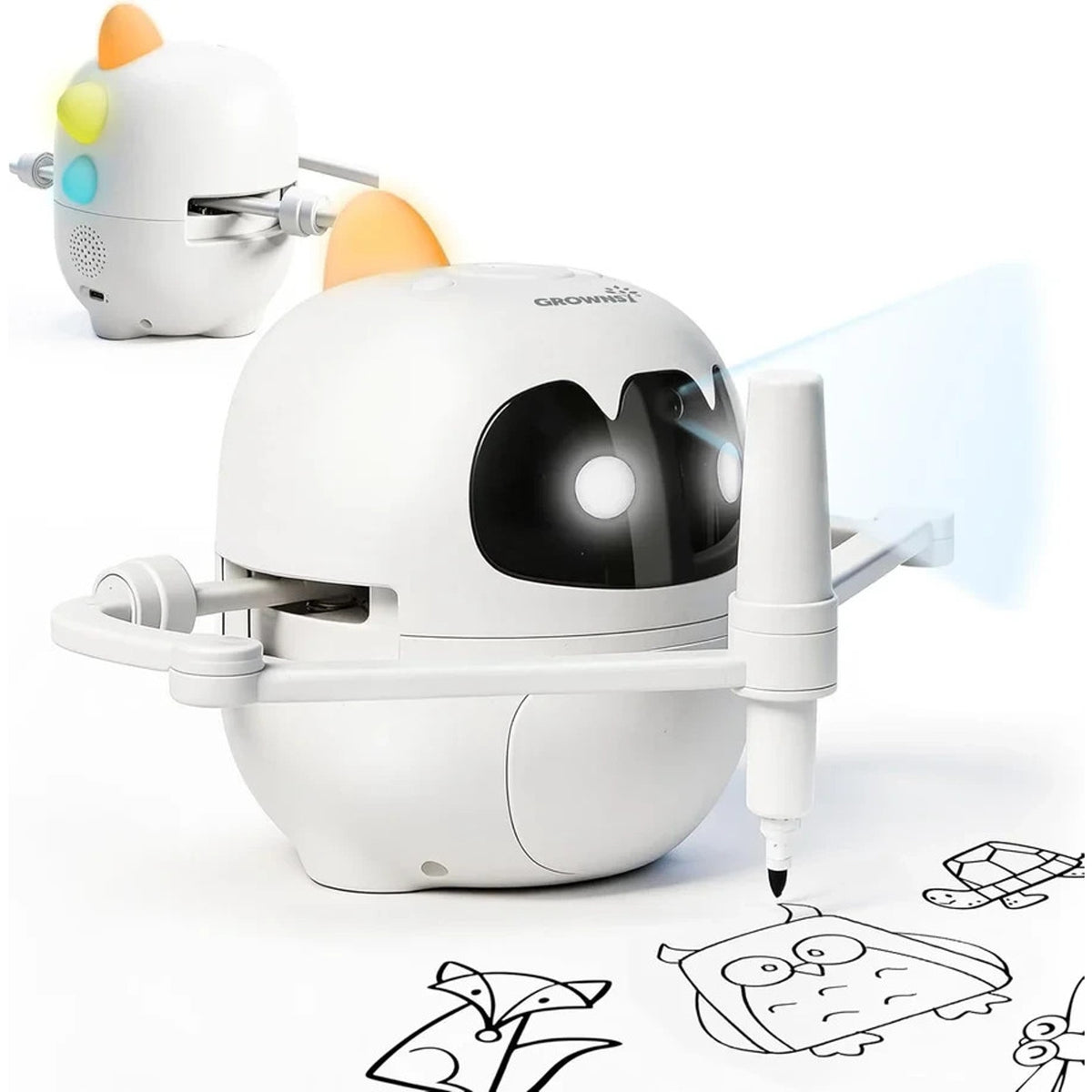 Smart Drawing Robot for Kids w/ 150 Cards, Lights & Voice Guide Educational Art