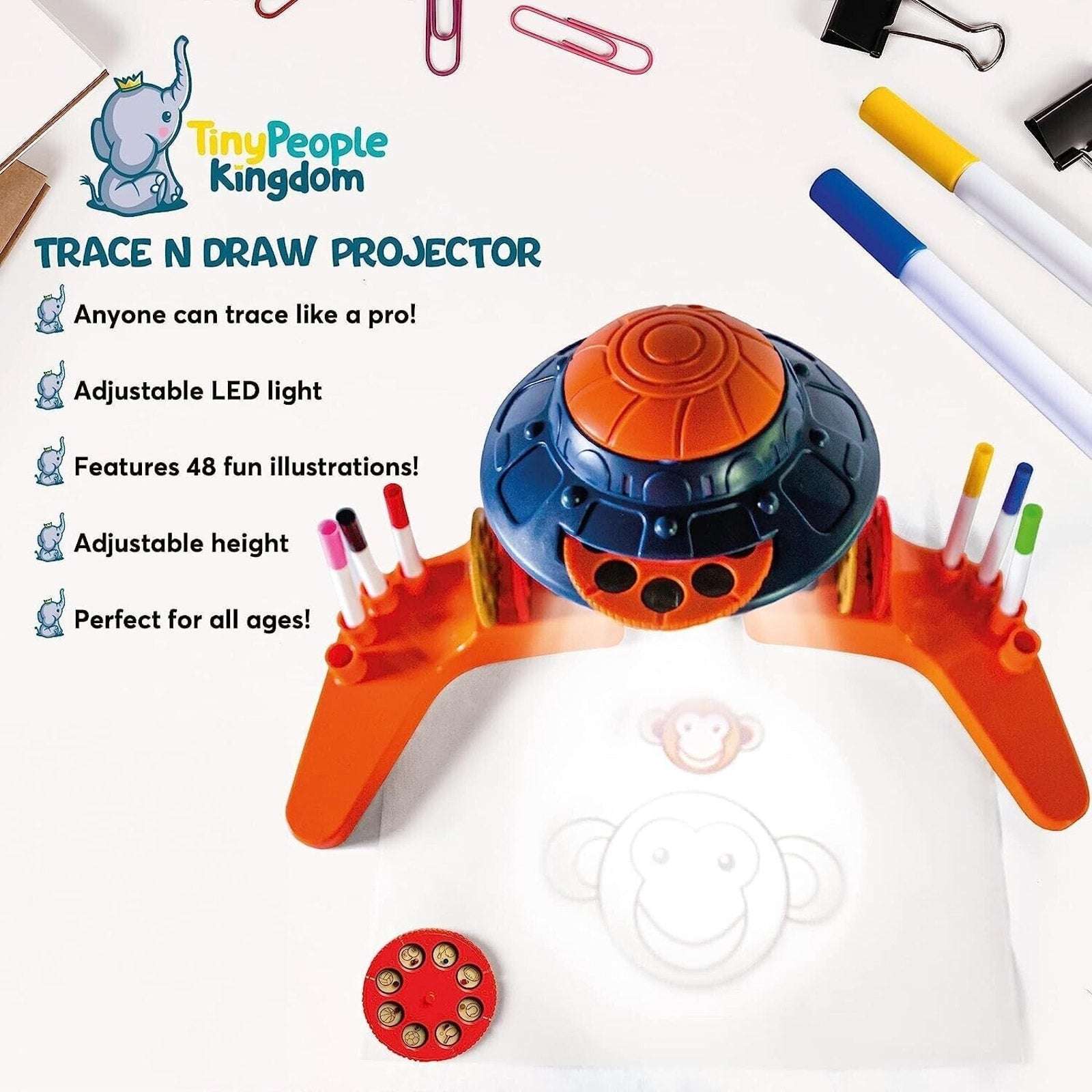 TPKingdom Trace N Draw Drawing 2.0 Smart LED Art Projector 6 Discs 48 Traceable