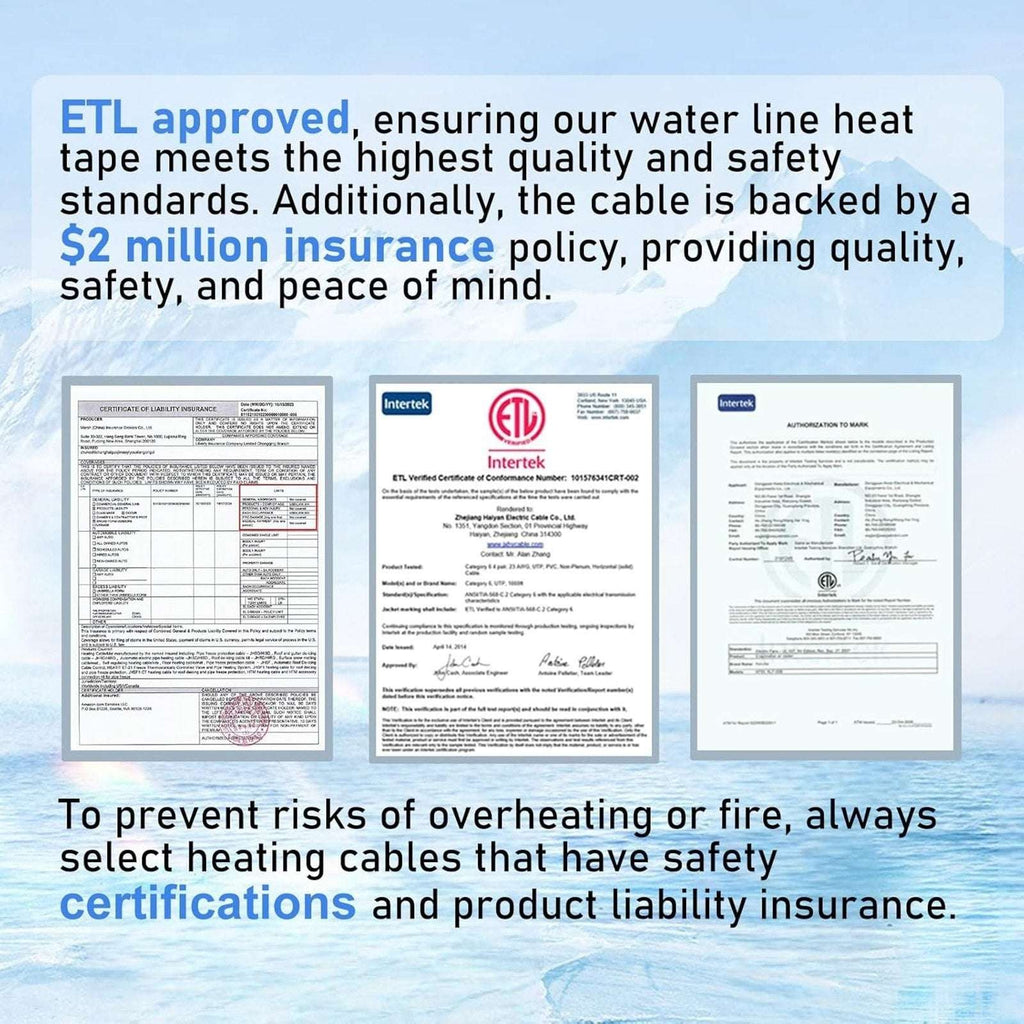 Self Regulating Pipe Heating Cable 100' 120V 3W/Ft Overheat & Freeze Protection