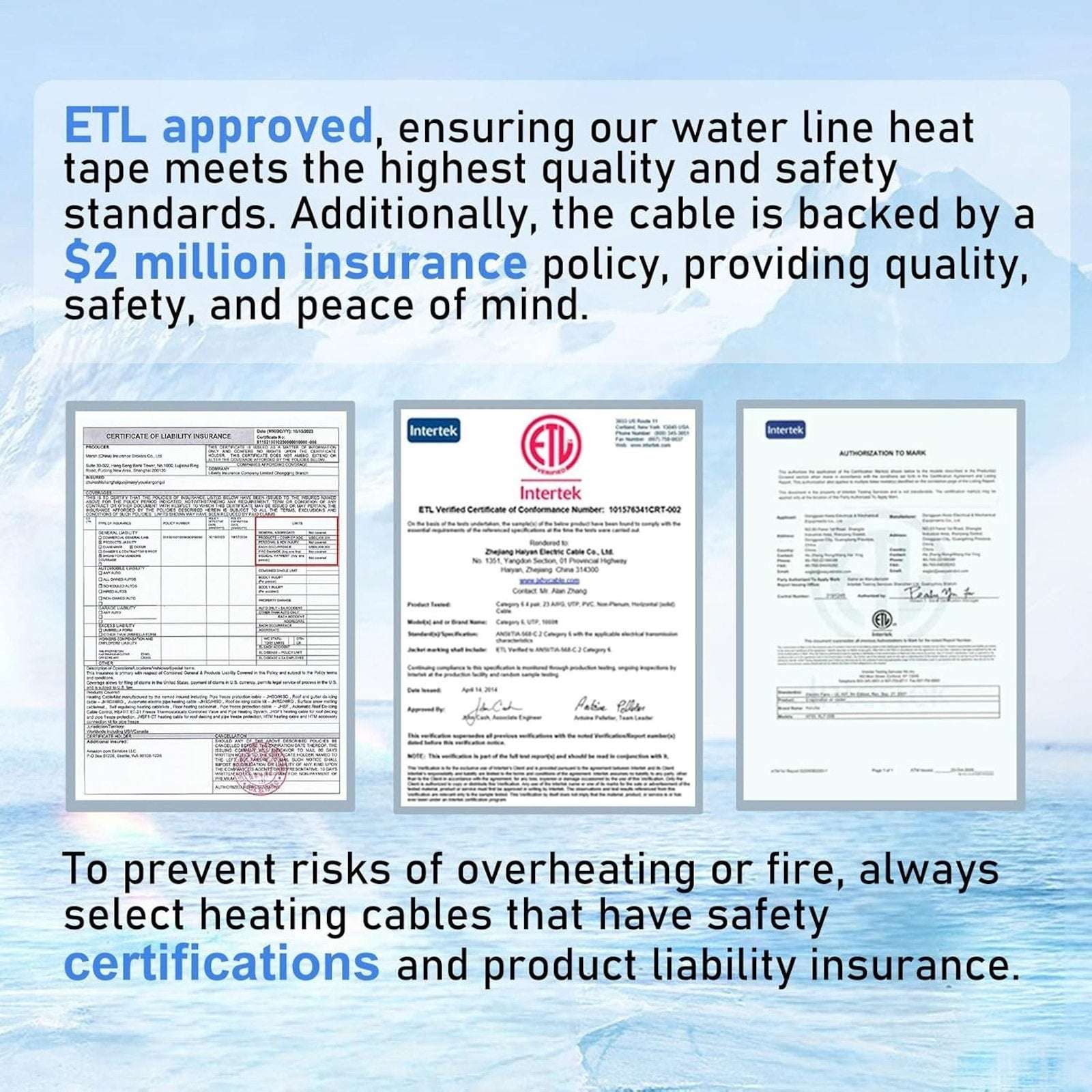 Self Regulating Pipe Heating Cable 100' 120V 3W/Ft Overheat & Freeze Protection