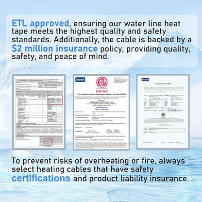 Self Regulating Pipe Heating Cable 100' 120V 3W/Ft Overheat & Freeze Protection