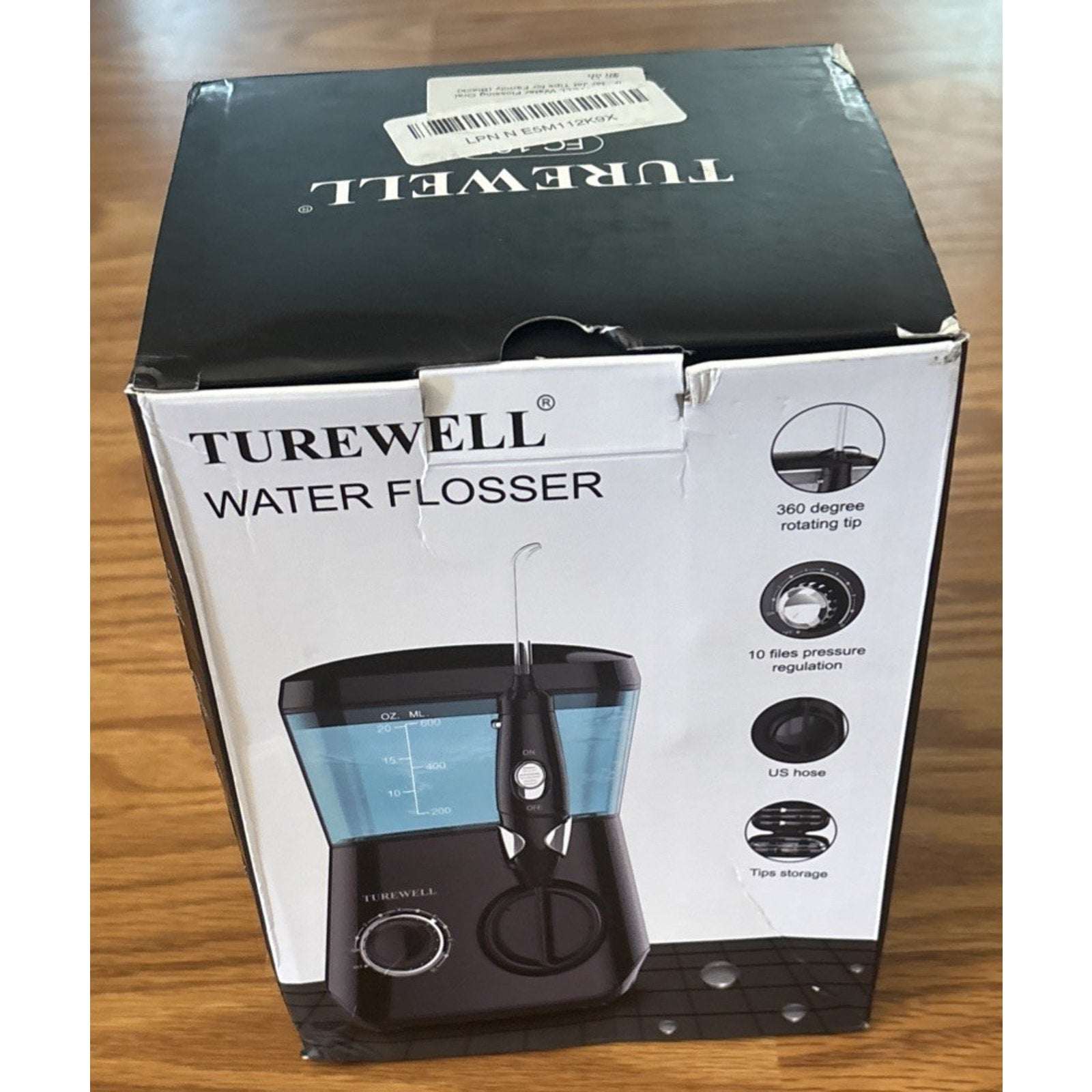 TUREWELL Water Dental Flosser for Gums Teeth Braces Cleaner Pick with 8 Jet Tips