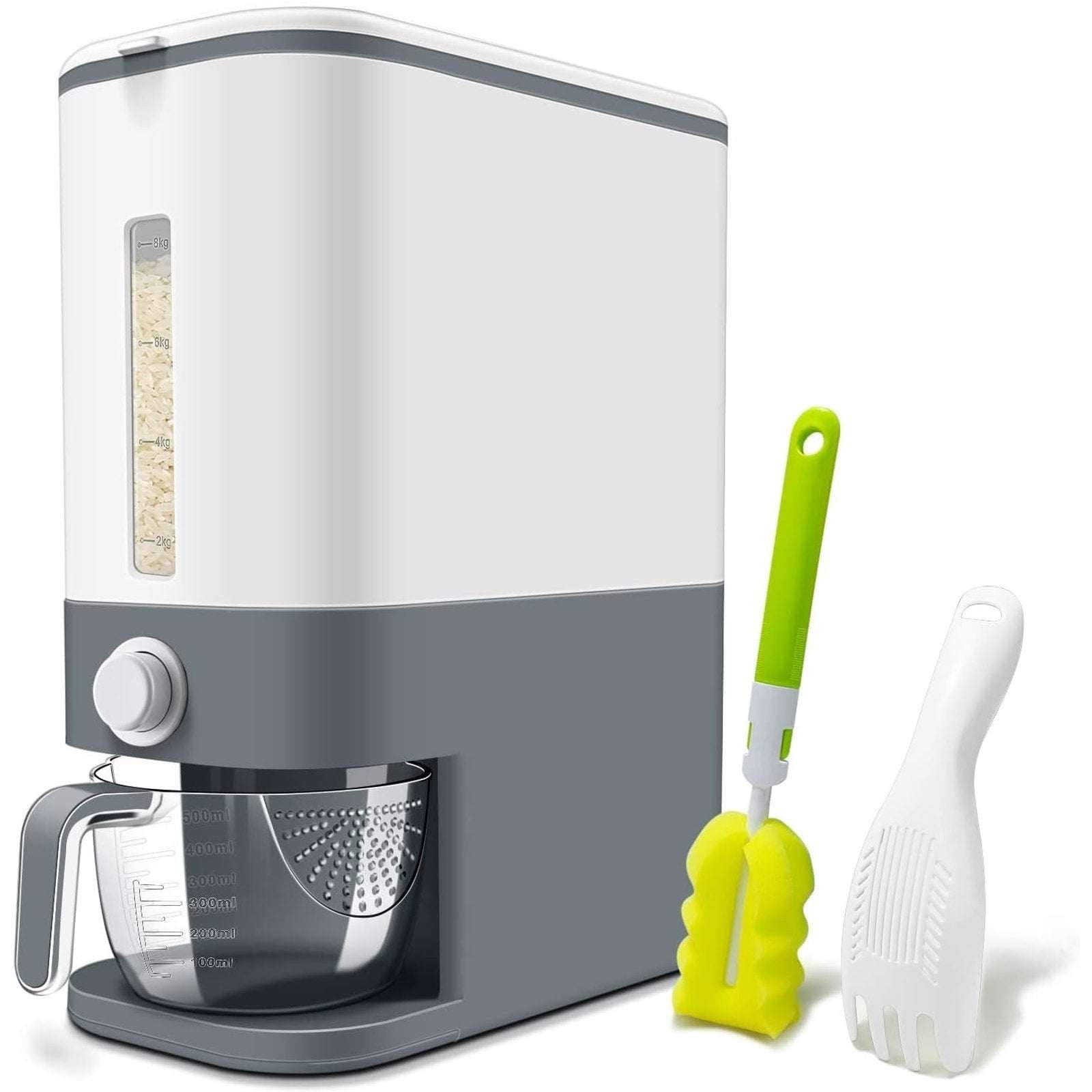 25lbs Rice Dispenser w/ Measuring Cup & Built-in Fresh Box Moisture/Insect Free