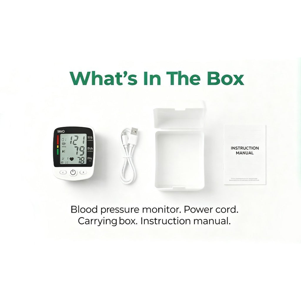 Wrist Blood Pressure Monitor Automatic BP Machine Cuff LED Heart Rate W/ Voice