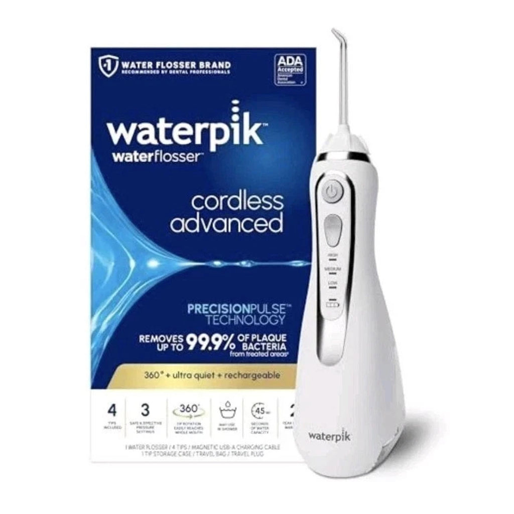 Waterpik Cordless Advanced 2.0 Water Flosser Magnetic Charger 4 Tips WP580CD NEW