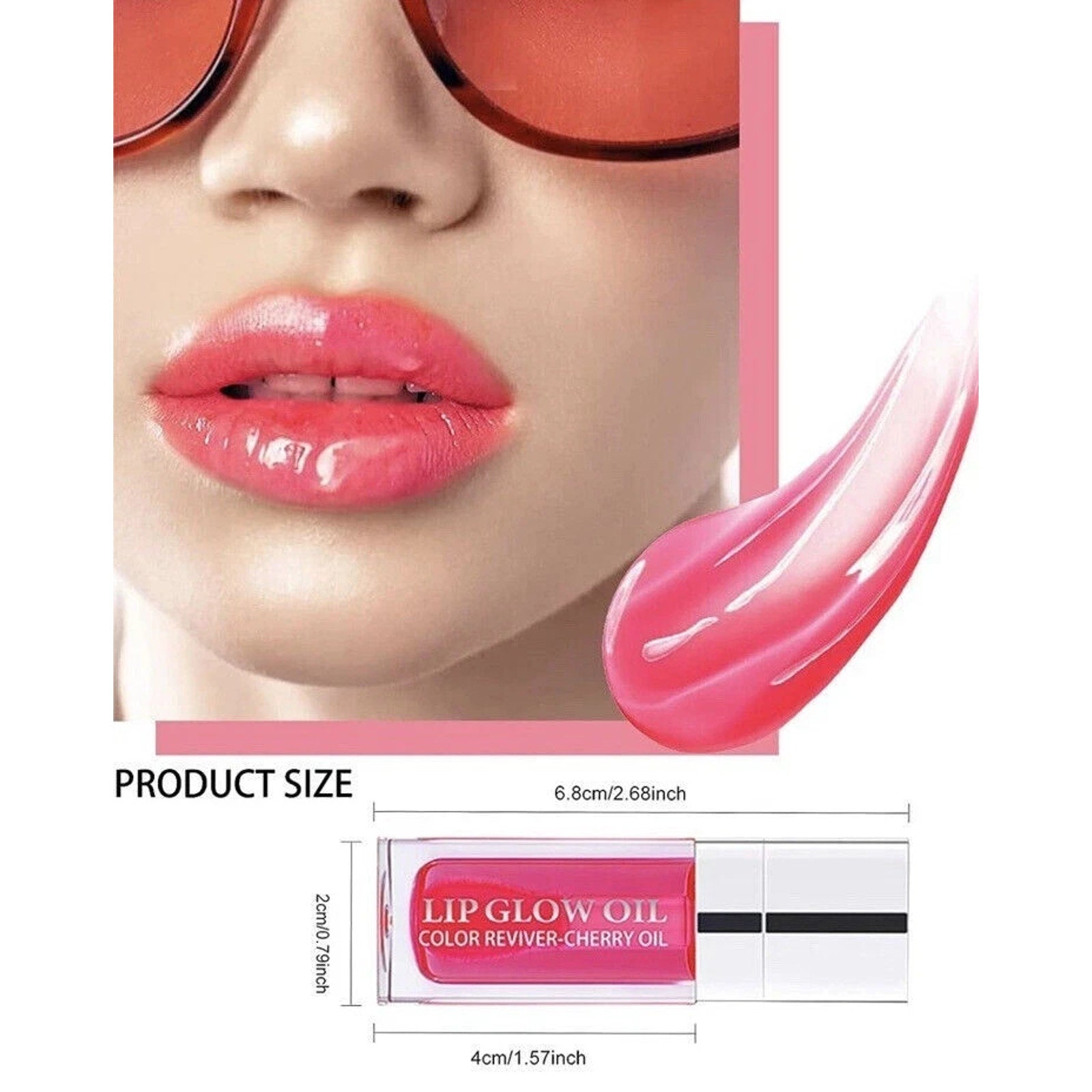 Lip Glow Oil COLOR - 015 CHERRY, Cherry Oil Infused Glossy Color Awakening NEW