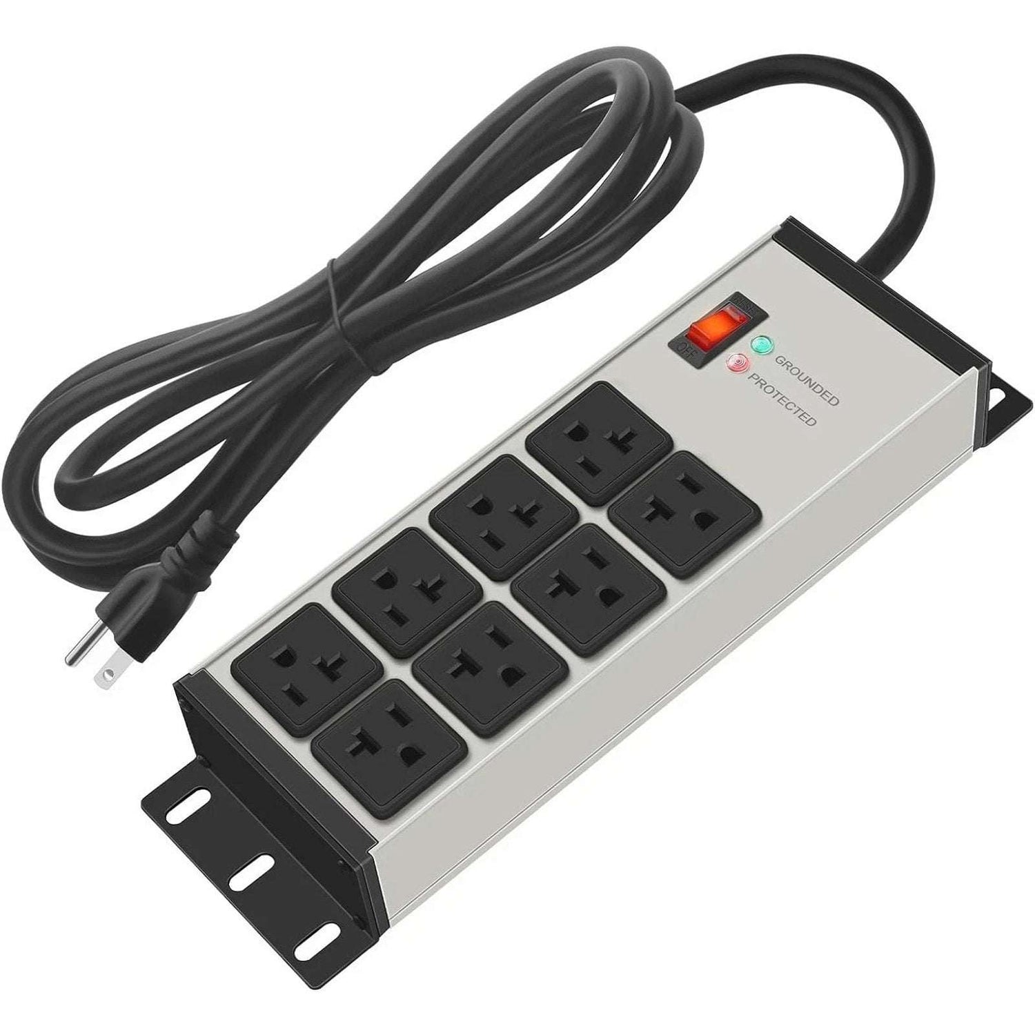 Heavy Duty Power Strip Surge Protector 20 AMP 8 Outlets 12 Gauge 20Ft Industrial