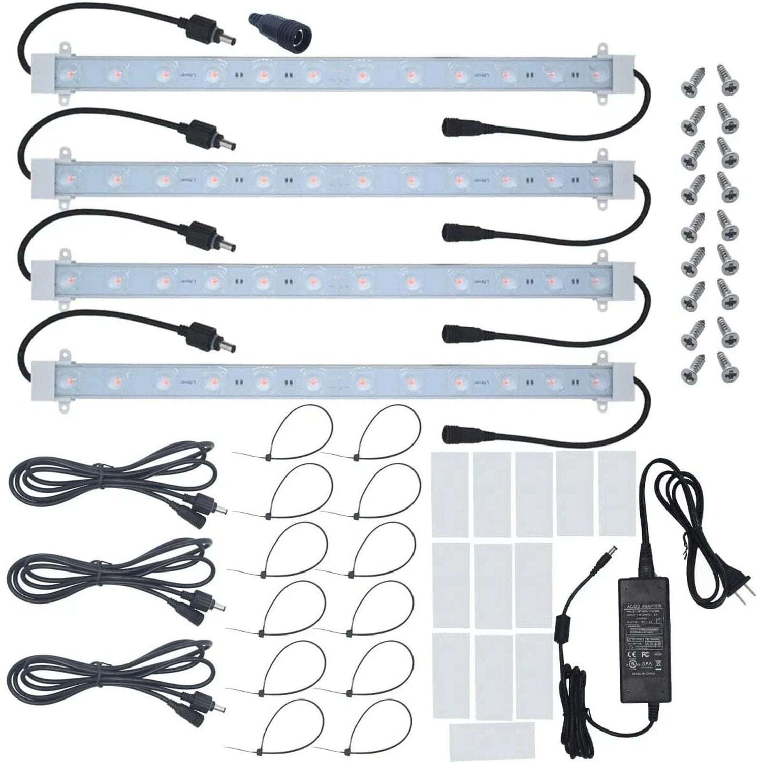 Grow Light Kit 4 x 16-Inch 45W LED Full Spectrum Grow Light Strips Greenhouse, G