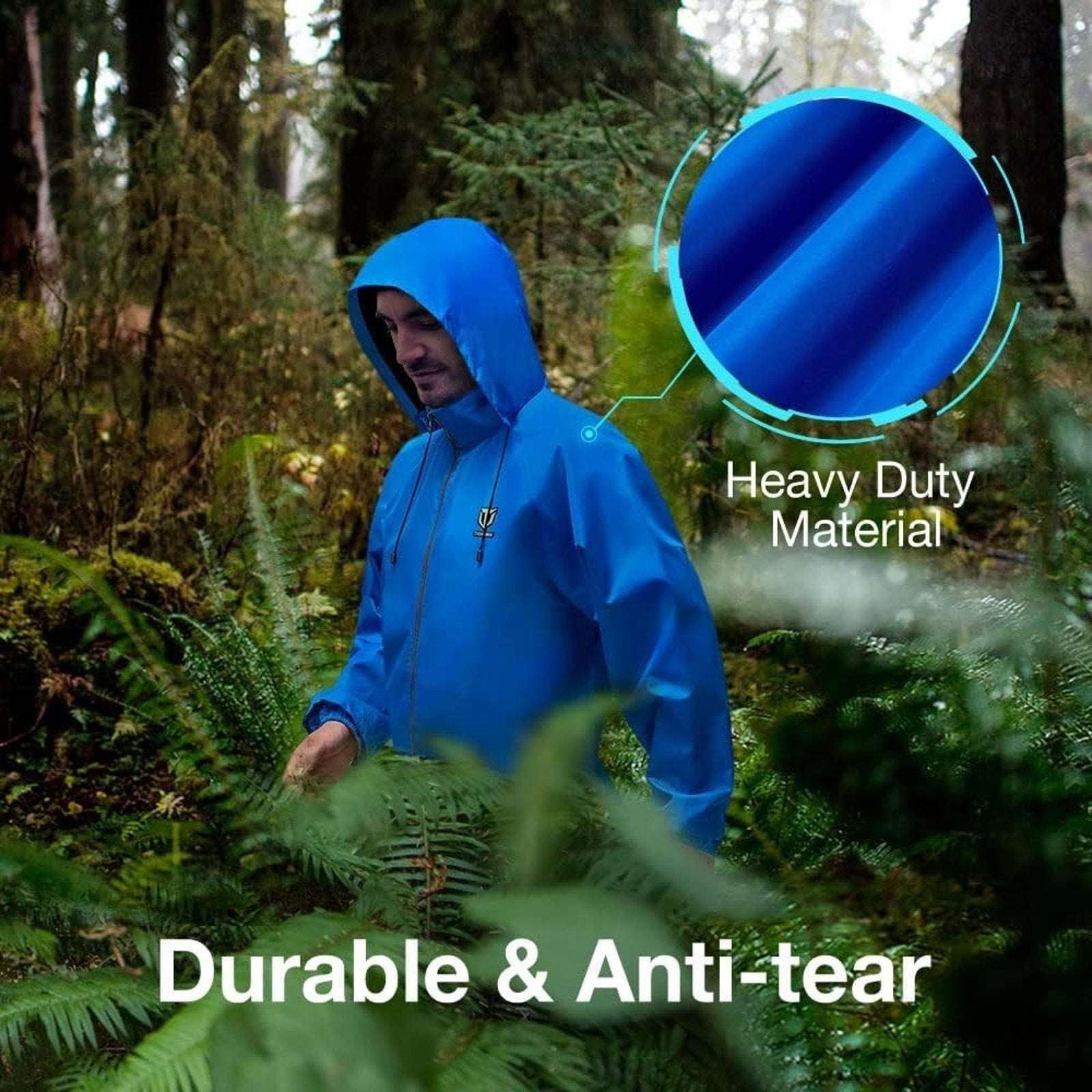 TideWe 2PC Rain Suit 100% Waterproof Windproof Breathable Lightweight Size Large