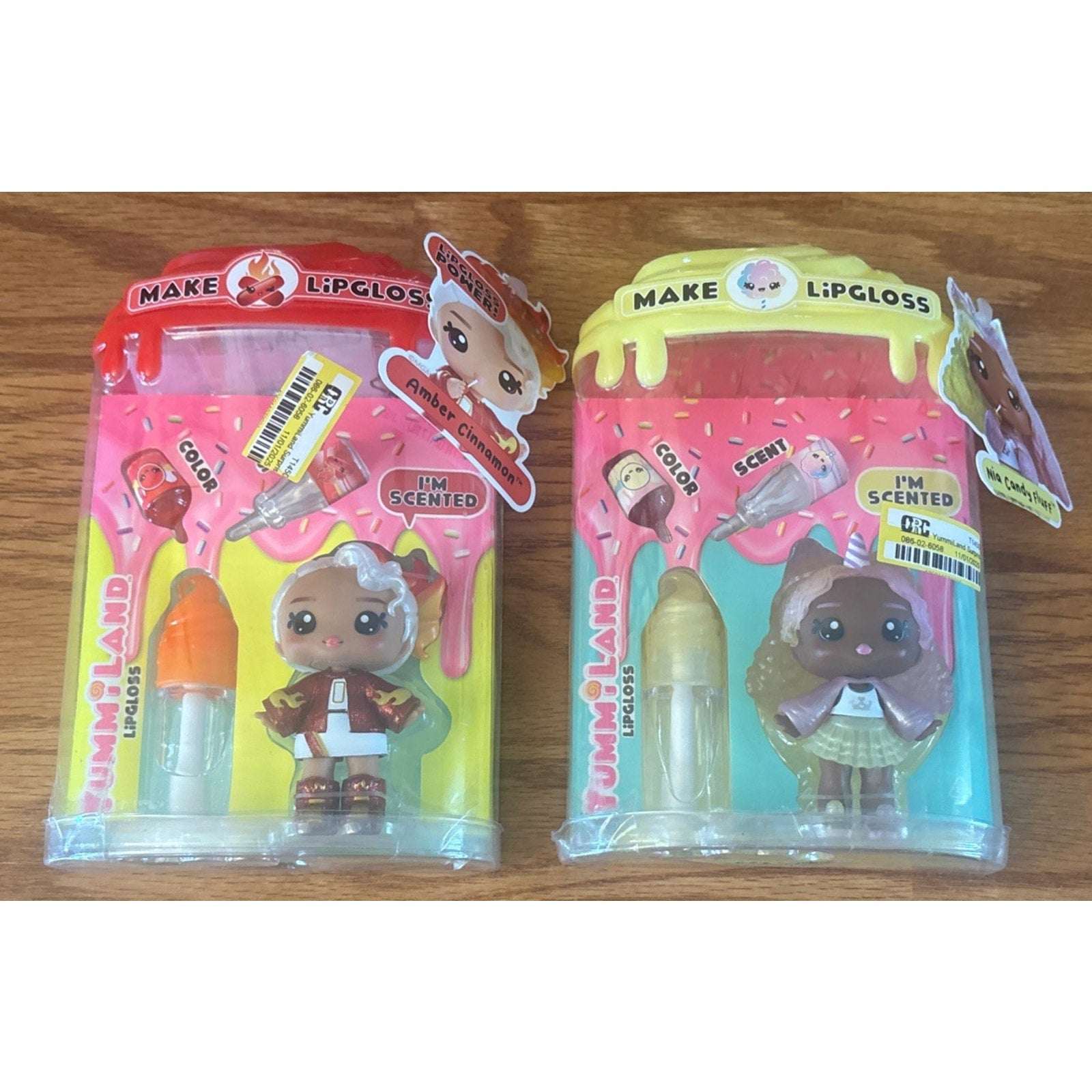 Lot Of 2 YummiLand Doll with DIY Lip Gloss Kit Amber Cinnamon & Nia Candy Fluff