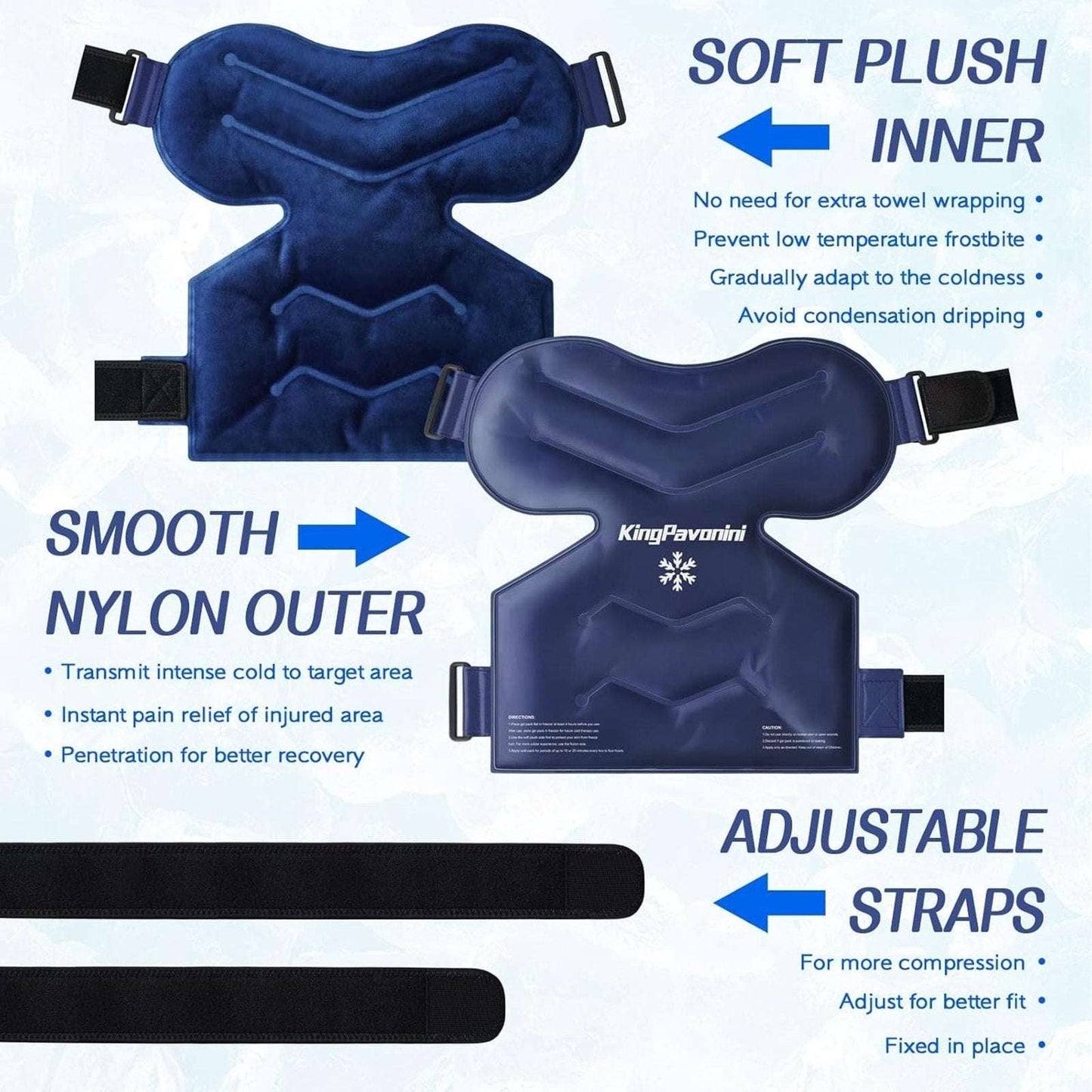 Adjustable Shoulder Gel Ice Pack Cold Therapy Wrap Pain Relief Injuries Reusable