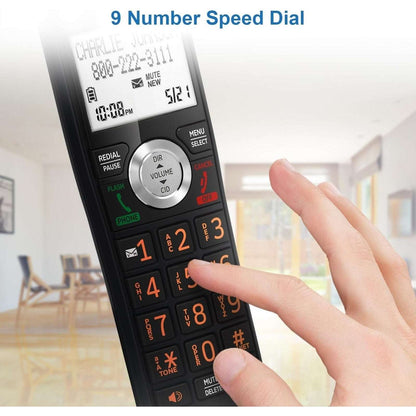 CL82167 DECT 6.0 Cordless Phone w/ Answering Machine, Call ID/Block Wood Grain