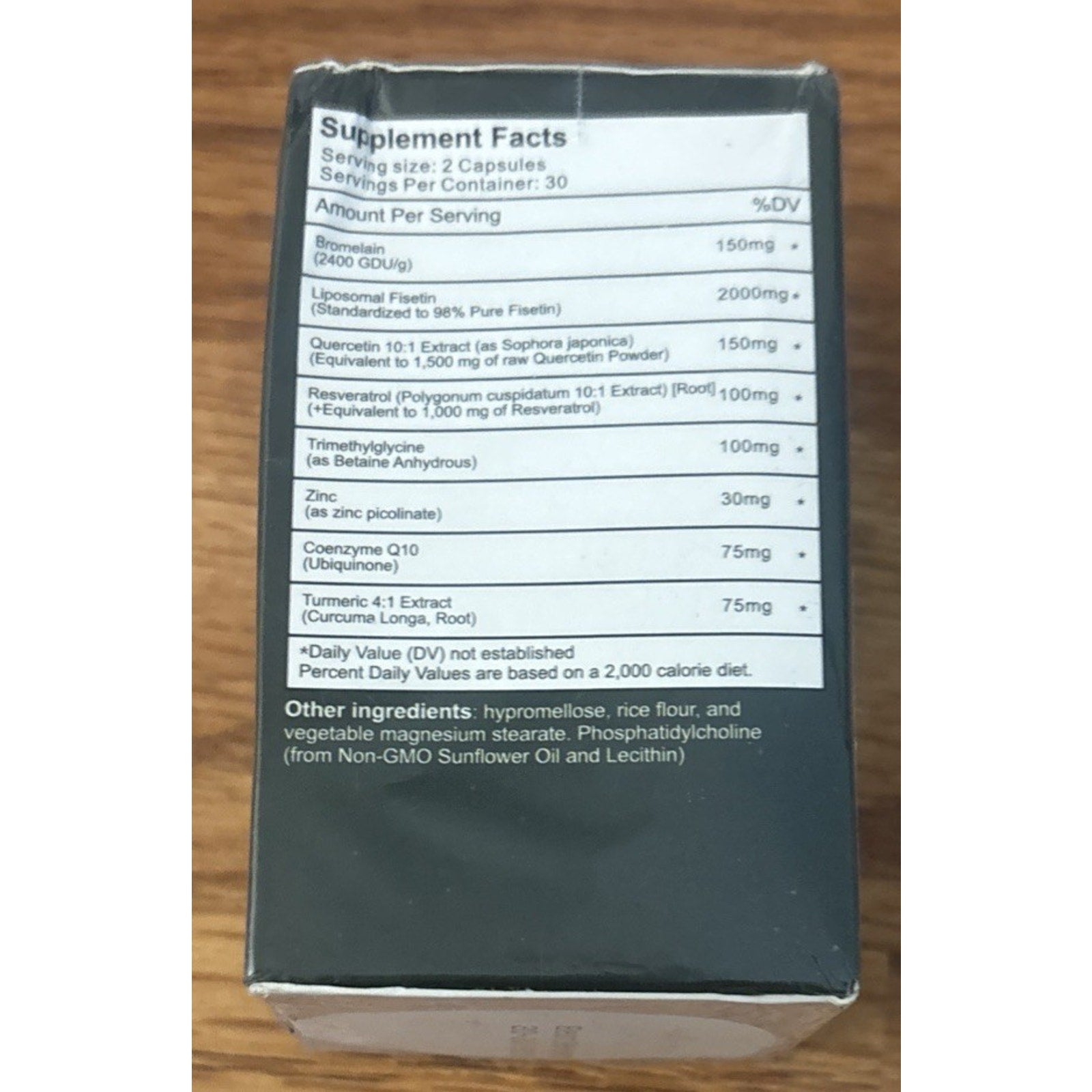 Liposomal Fisetin Supplement, 2000MG, Resveratrol, Bromelain, CoQ10 - 60 Count
