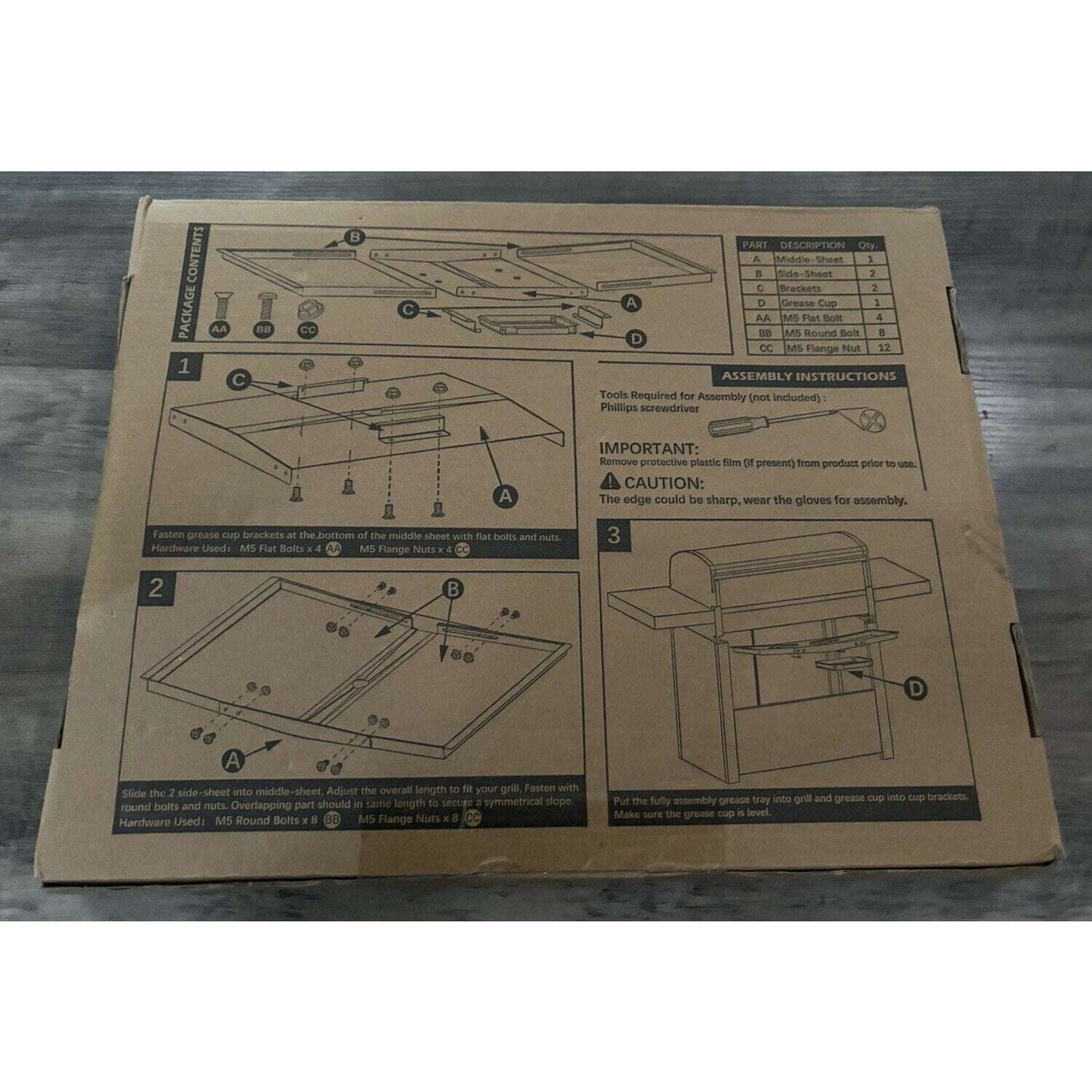 Captain Grill Grease Tray Set Adjustable Length Between 24” and 30” Universal