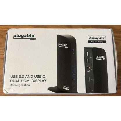 Plugable USB 3.0 and USB-C Dual HDMI Display Monitor Docking Station UD-3900