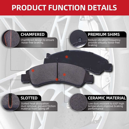 Front & Rear Ceramic Brake Pads for Ford Mustang 1999 - 2004 D804 S627