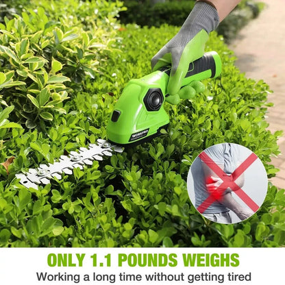 WORKPRO 7.2V Cordless Grass Shear Shrubbery Hedge 2-in-1 Electric Shear Trimmer