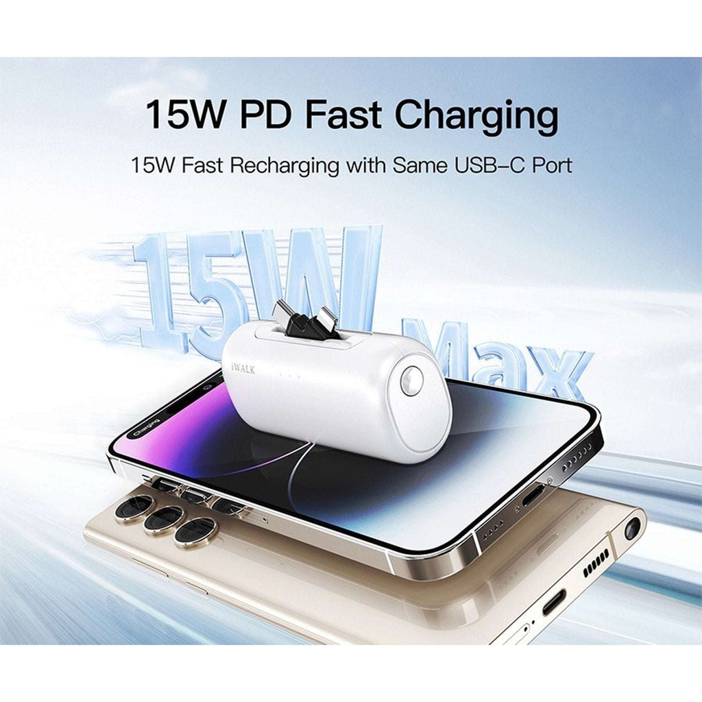 iWalk LinkPod 5000mAh Power Bank for iPhone16/15/14/13/12/11 Ser. Samsung S25/24