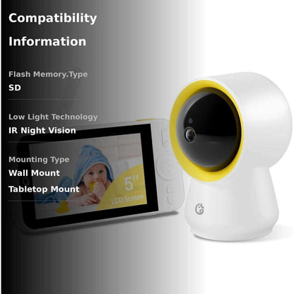 Ellie Baby Pro NON-Wifi AI Smart Baby Monitor w Audio, Cry Detect, Virtual Fence