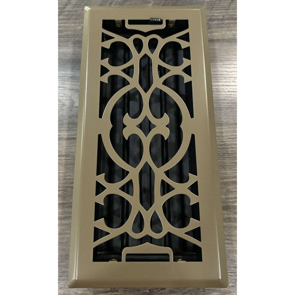 2-Pk 4" X 10" Floor Vent Registers Decorative Heavy Duty Floor Air Covers Bronze