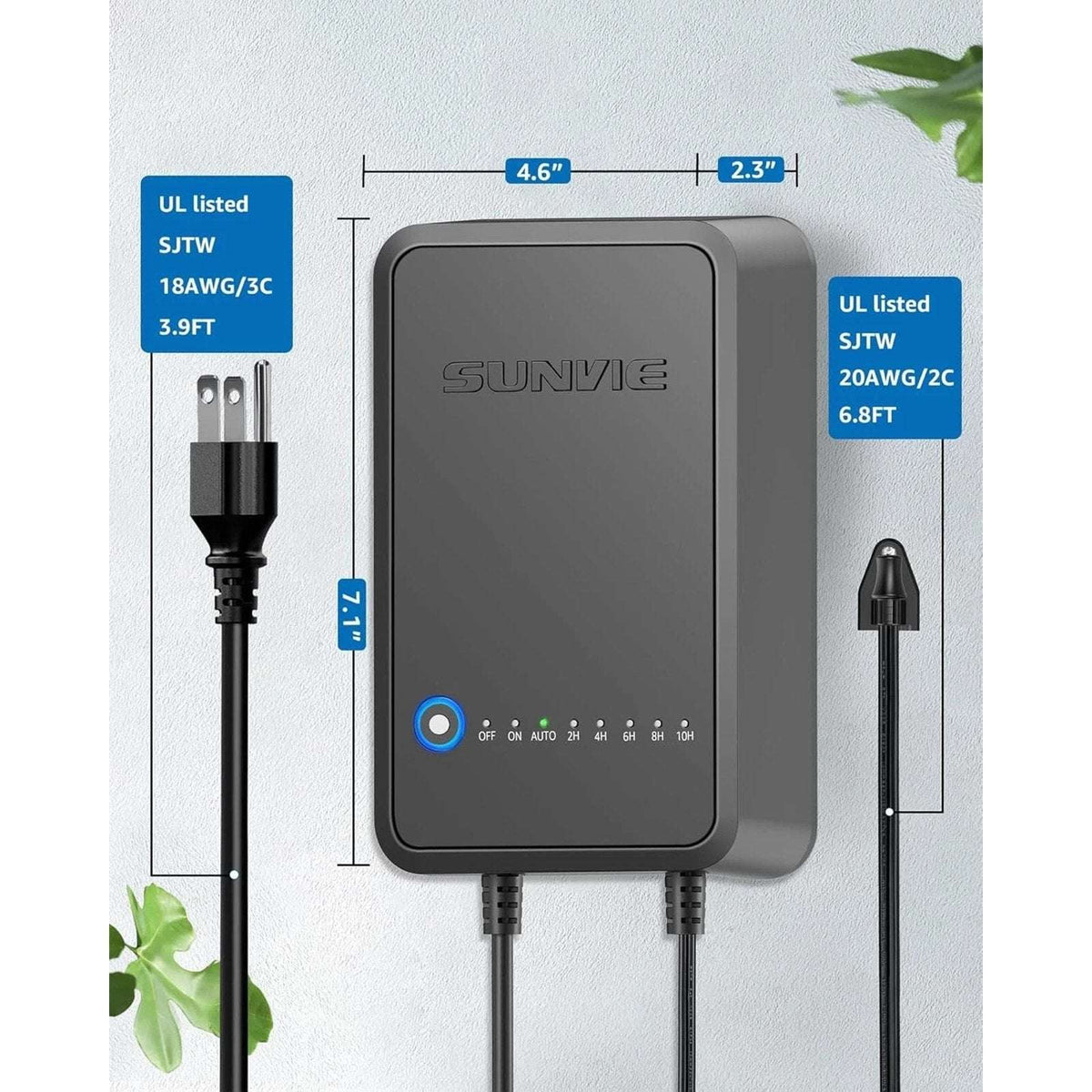 SUNVIE 100W Low Voltage Landscape Transformer Outdoor Lights Timer Photocell