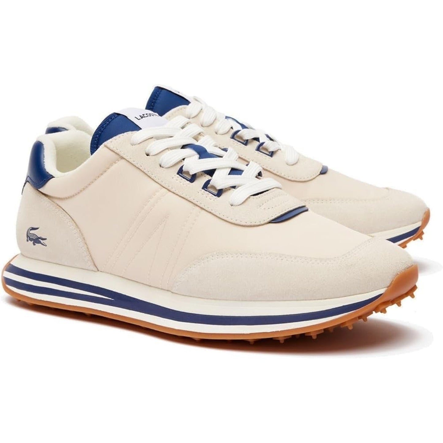 Lacoste L-Spin 223 1 SMA 746SMA0005 Off-White Navy Streetwear Mens Sneakers 11.5