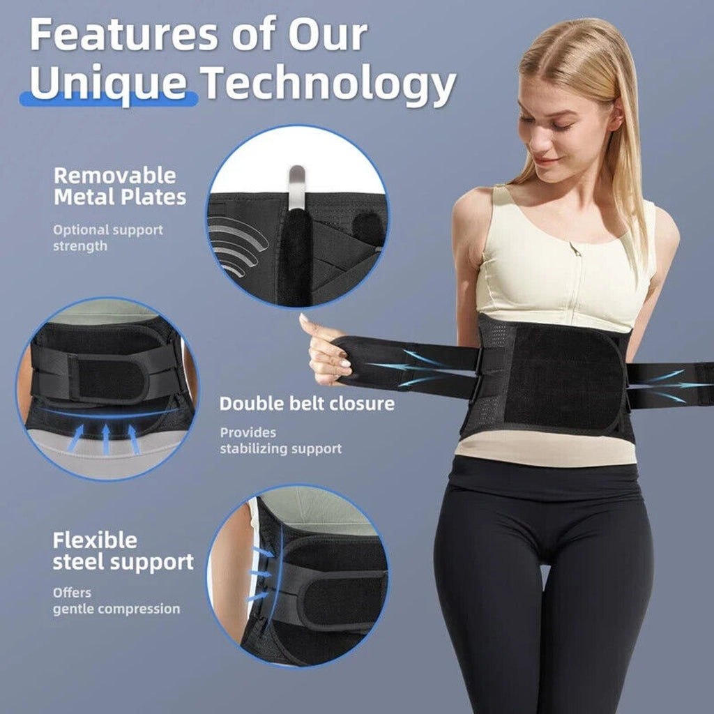 Brace for Lower Back Pain Relief, Lumbar Support w/ Hot & Cold Therapy Pocket